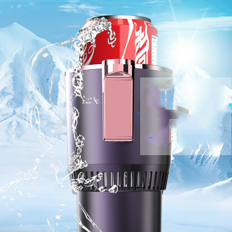 2-in-1 Car Heating & Cooling Cup – Smart Temperature Display | Drink Warmer & Mini Car Refrigerator