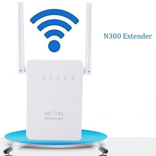 Dual Antenna WiFi Repeater | Multi-Mode Wireless Extender with LAN Ports & 300Mbps Speed
