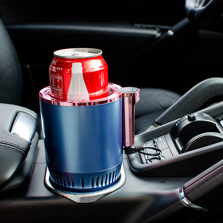 2-in-1 Car Heating & Cooling Cup – Smart Temperature Display | Drink Warmer & Mini Car Refrigerator