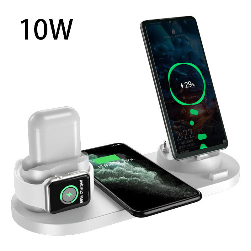 6-in-1 Wireless Charging Dock Station | Fast Charger for iPhone, Phone & Watch with USB Port & LED Indicator