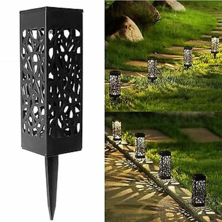 Solar Garden Pathway Light | Hollow-Carved LED Lantern, Waterproof & Wireless for Outdoor Lawn Décor