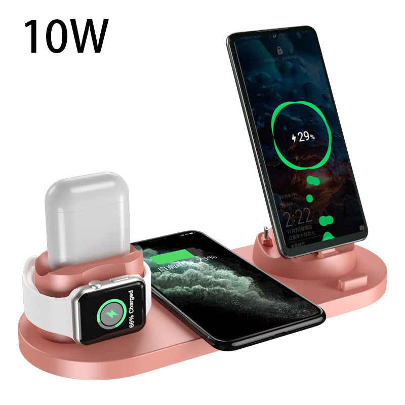 6-in-1 Wireless Charging Dock Station | Fast Charger for iPhone, Phone & Watch with USB Port & LED Indicator