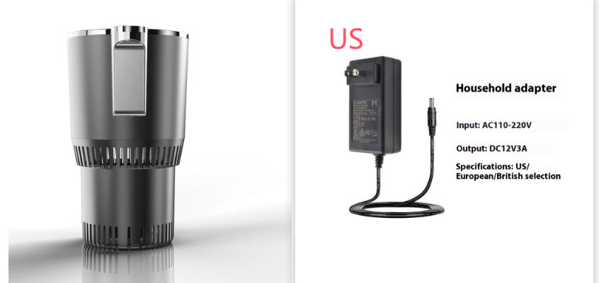2-in-1 Car Heating & Cooling Cup – Smart Temperature Display | Drink Warmer & Mini Car Refrigerator