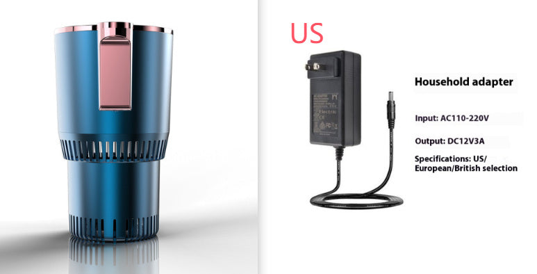 2-in-1 Car Heating & Cooling Cup – Smart Temperature Display | Drink Warmer & Mini Car Refrigerator