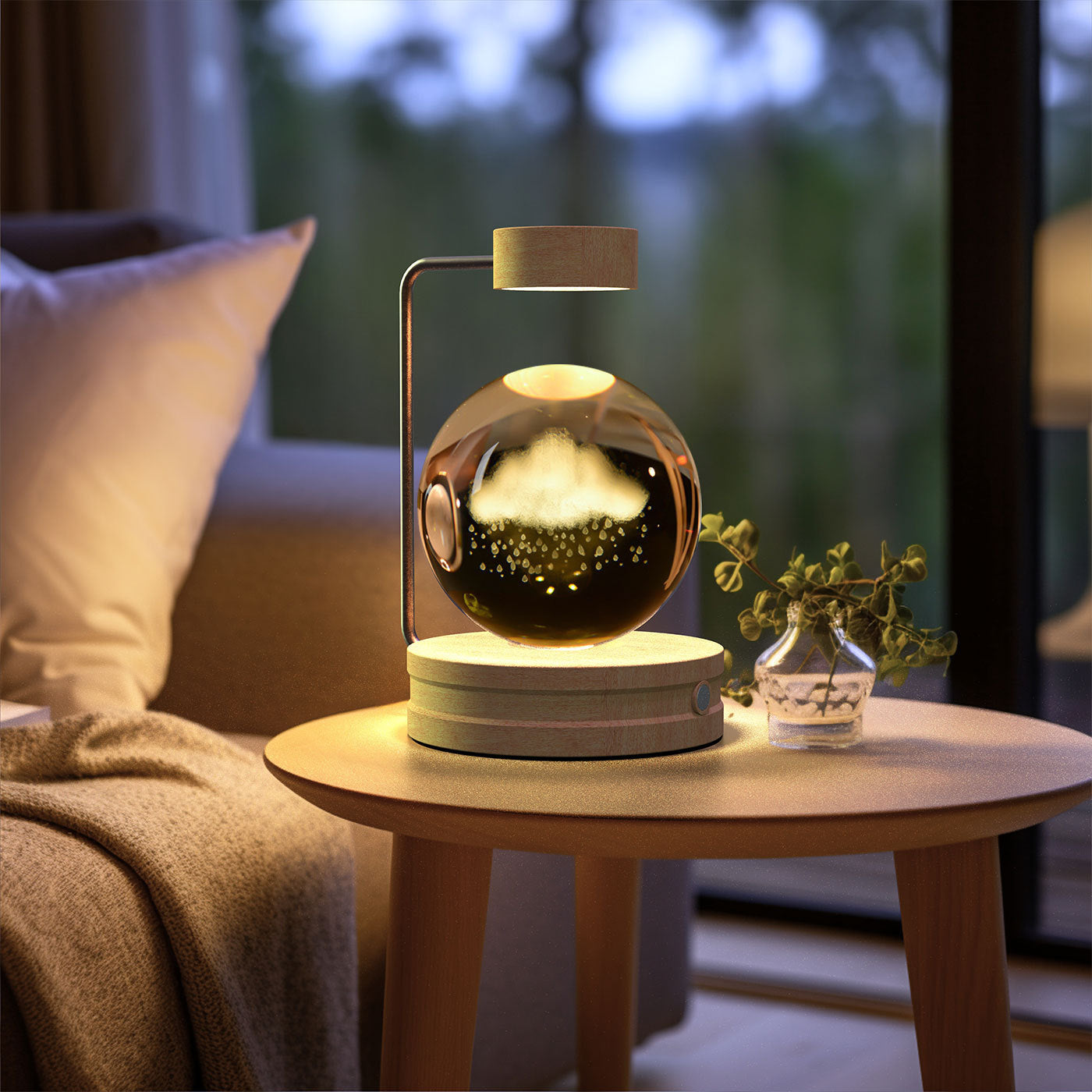 Crystal Ball Dinosaur Night Light – 3D LED USB Lamp with Warm Glow for Bedroom, Gifting & Eco Ambience
