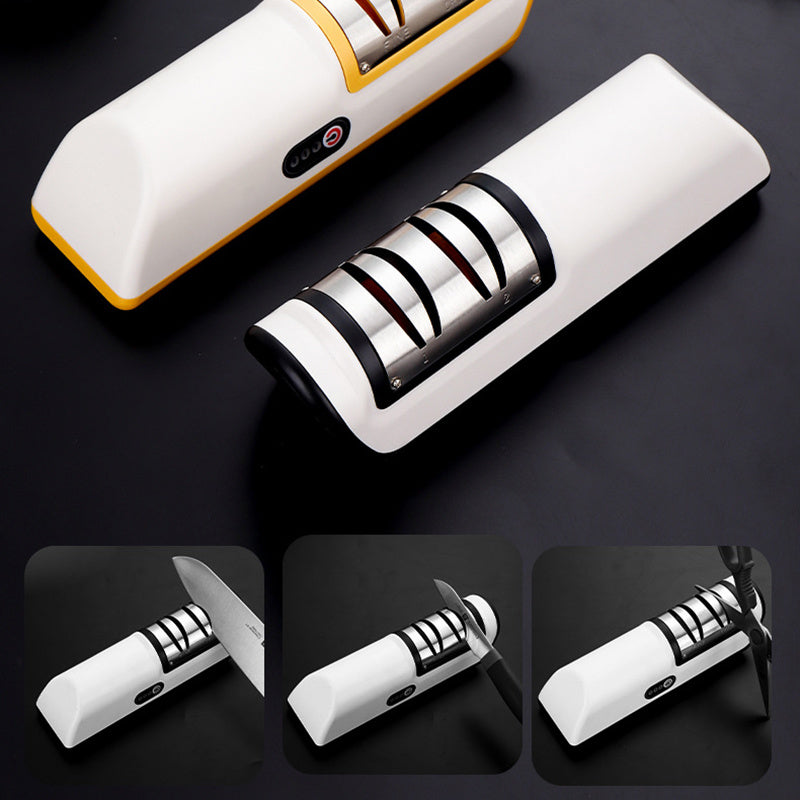 USB Rechargeable Electric Knife Sharpener | Fast Adjustable Sharpening for Knives & Scissors