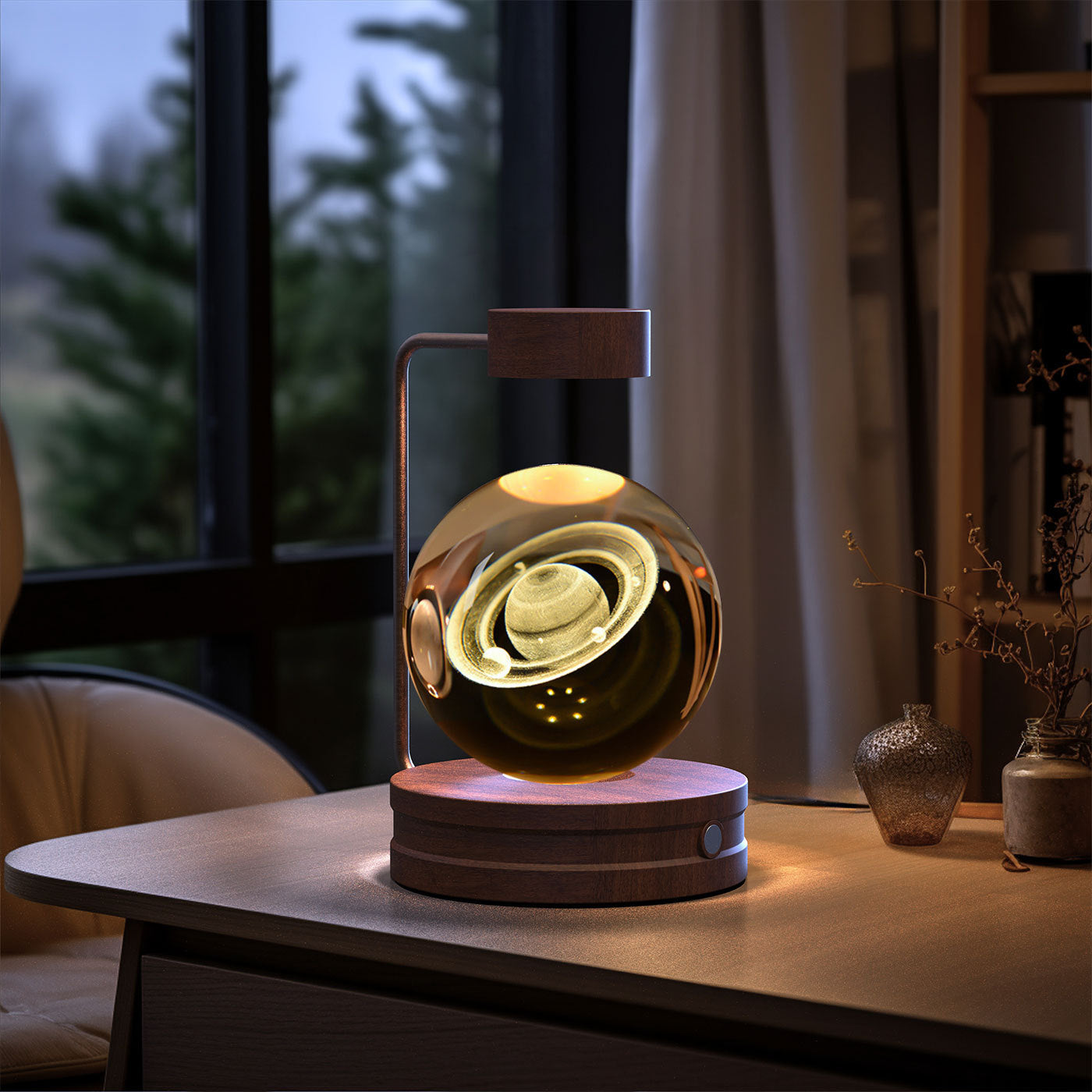 Crystal Ball Dinosaur Night Light – 3D LED USB Lamp with Warm Glow for Bedroom, Gifting & Eco Ambience