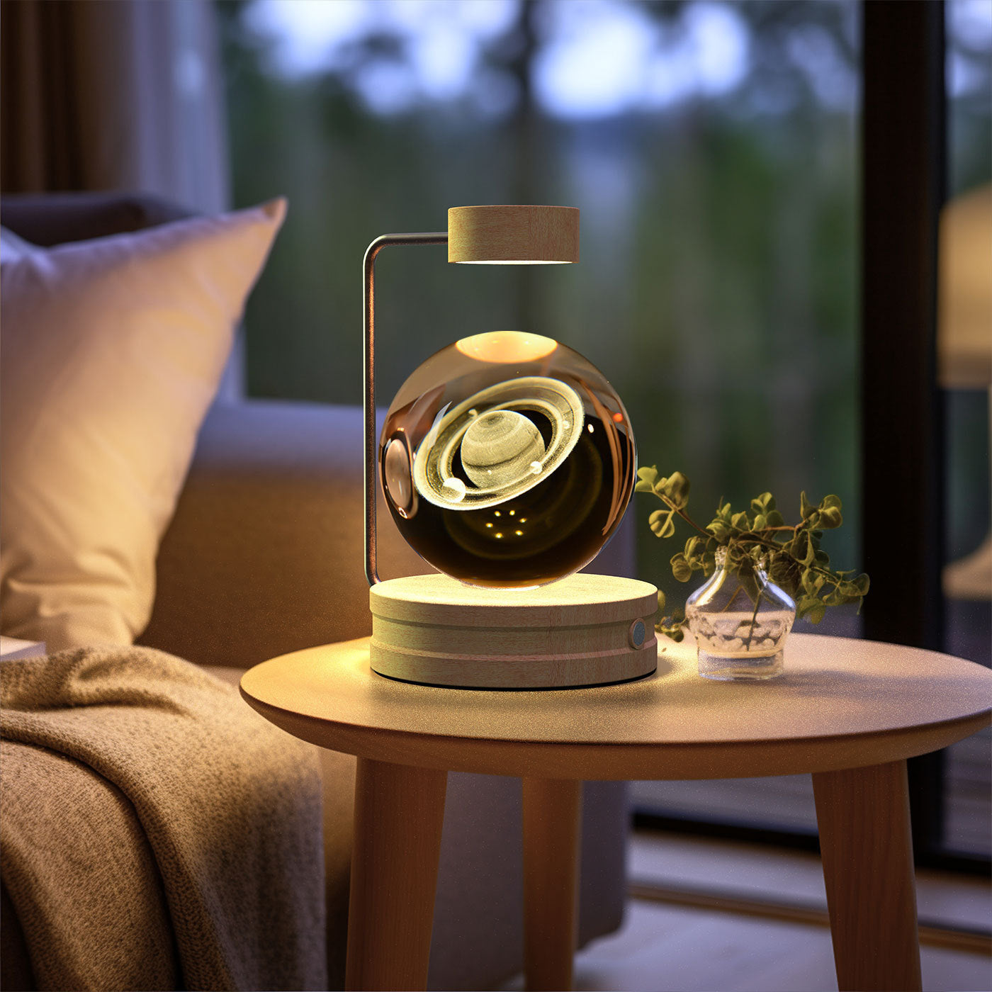 Crystal Ball Dinosaur Night Light – 3D LED USB Lamp with Warm Glow for Bedroom, Gifting & Eco Ambience
