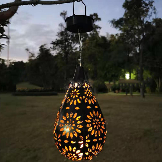 Solar Hanging Lantern Light | Waterproof Olive Shape LED Garden Lamp with Sensor Control