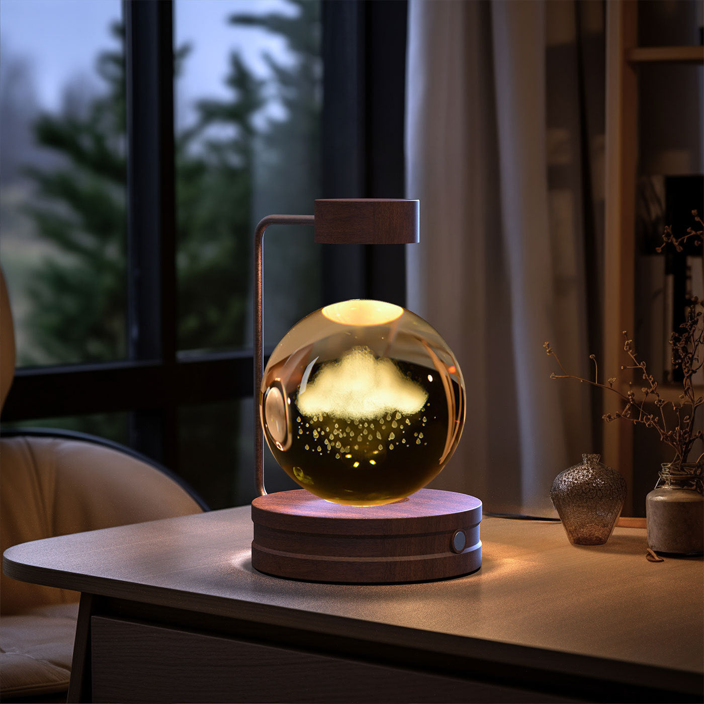 Crystal Ball Dinosaur Night Light – 3D LED USB Lamp with Warm Glow for Bedroom, Gifting & Eco Ambience