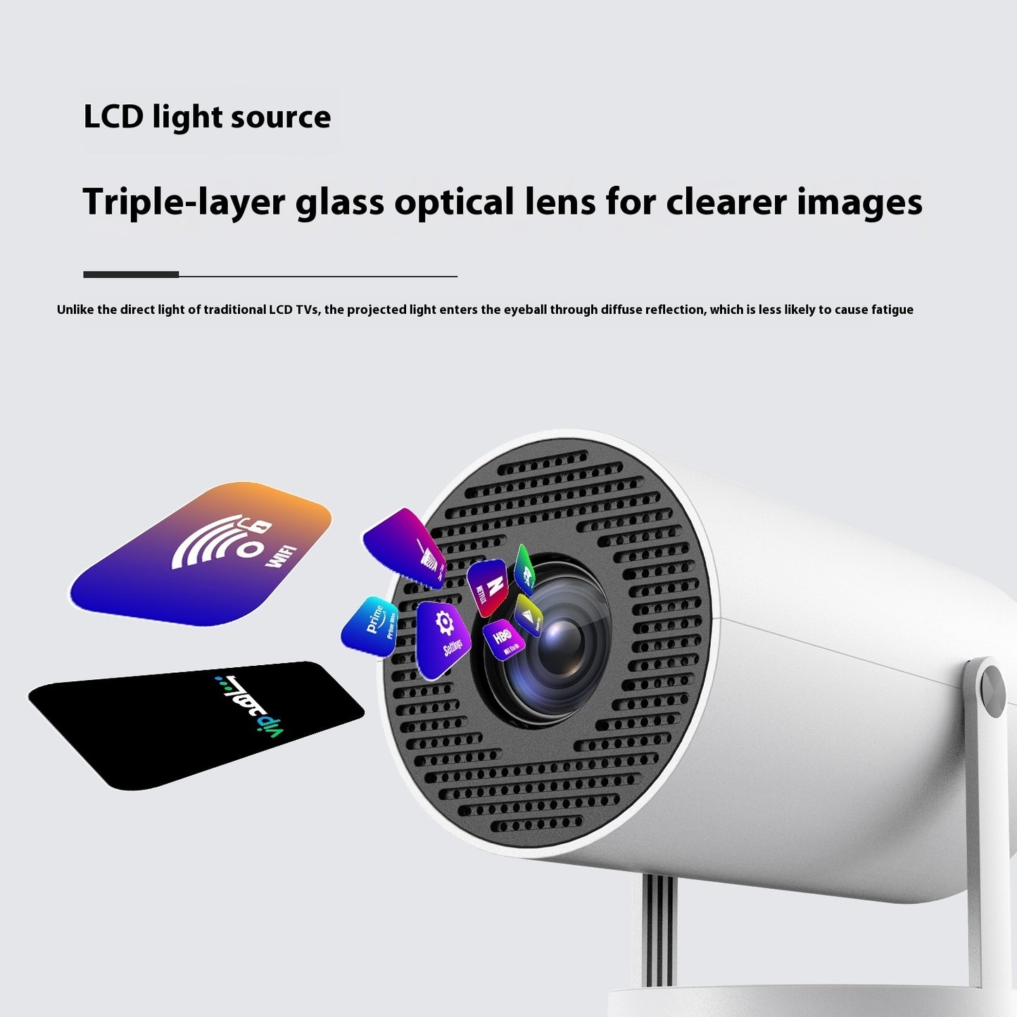 Magcubic HY300 Portable Projector | Home Theater 180° Projection with Auto Keystone & 4K Support