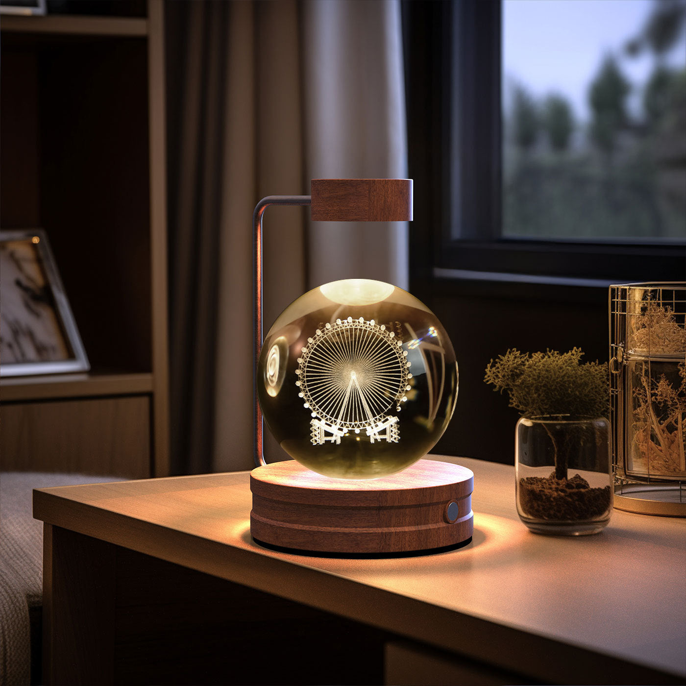 Crystal Ball Dinosaur Night Light – 3D LED USB Lamp with Warm Glow for Bedroom, Gifting & Eco Ambience