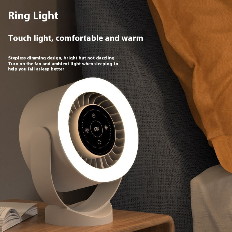 Rechargeable LED Table Fan – 100-Speed Quiet Cooling Fan with Touch Control & USB Power for Home, Desk & Wall Mount Use