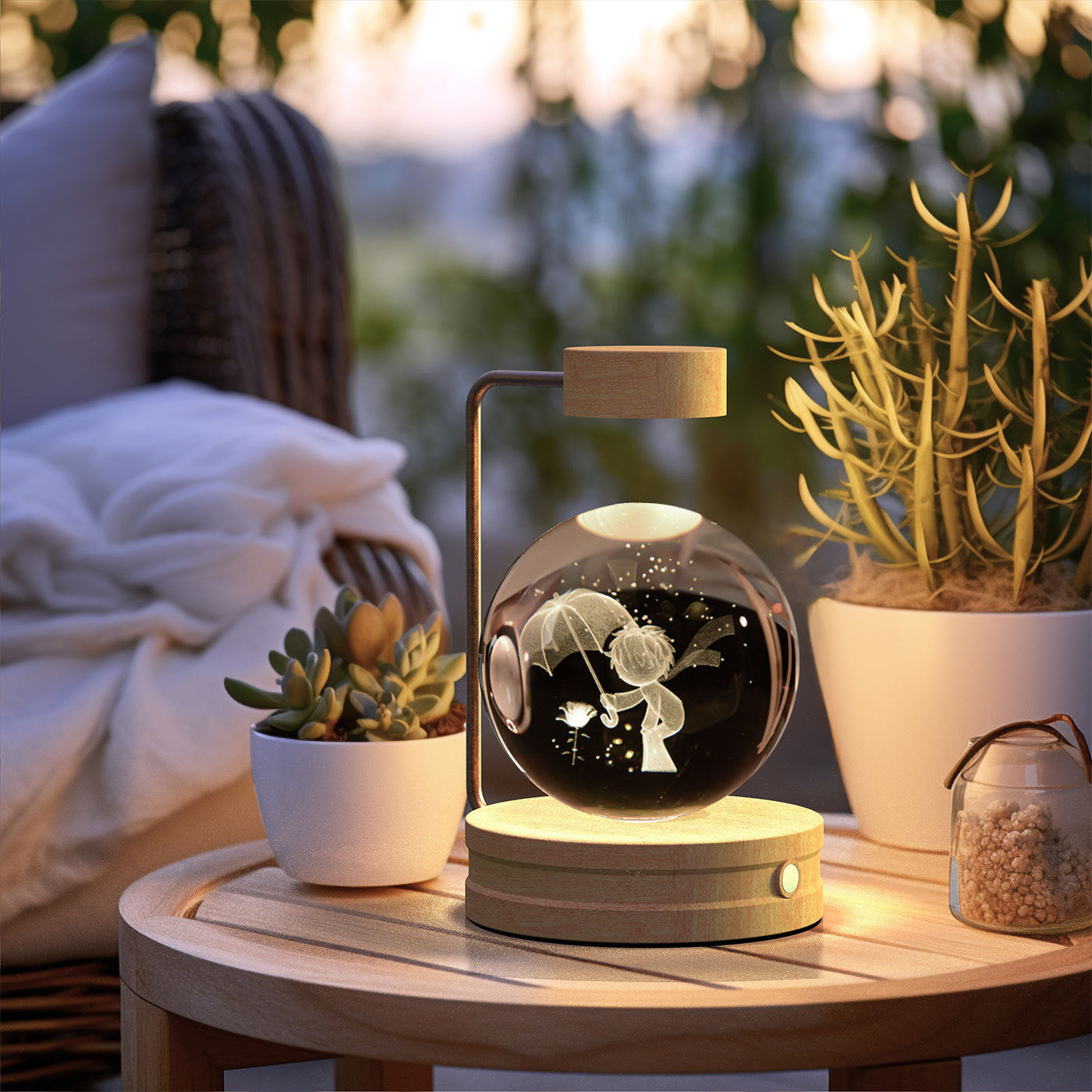 Crystal Ball Dinosaur Night Light – 3D LED USB Lamp with Warm Glow for Bedroom, Gifting & Eco Ambience