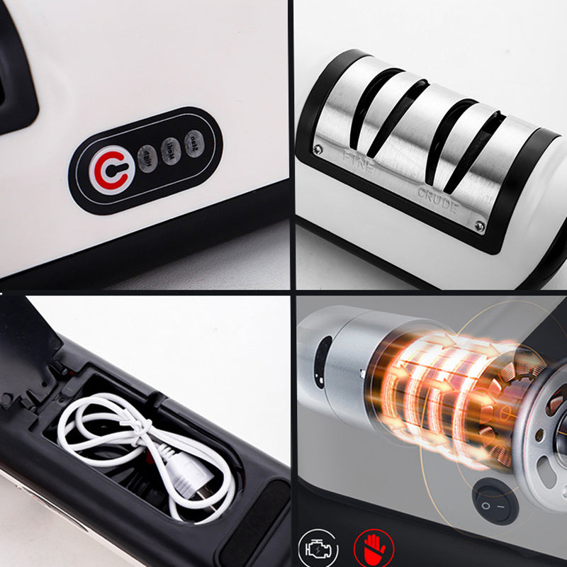 USB Rechargeable Electric Knife Sharpener | Fast Adjustable Sharpening for Knives & Scissors