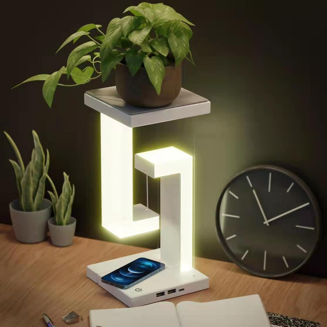 Magnetic Floating LED Table Lamp – Wireless Charging Night Light with Touch Control & Foldable Design for Eye-Friendly Lighting