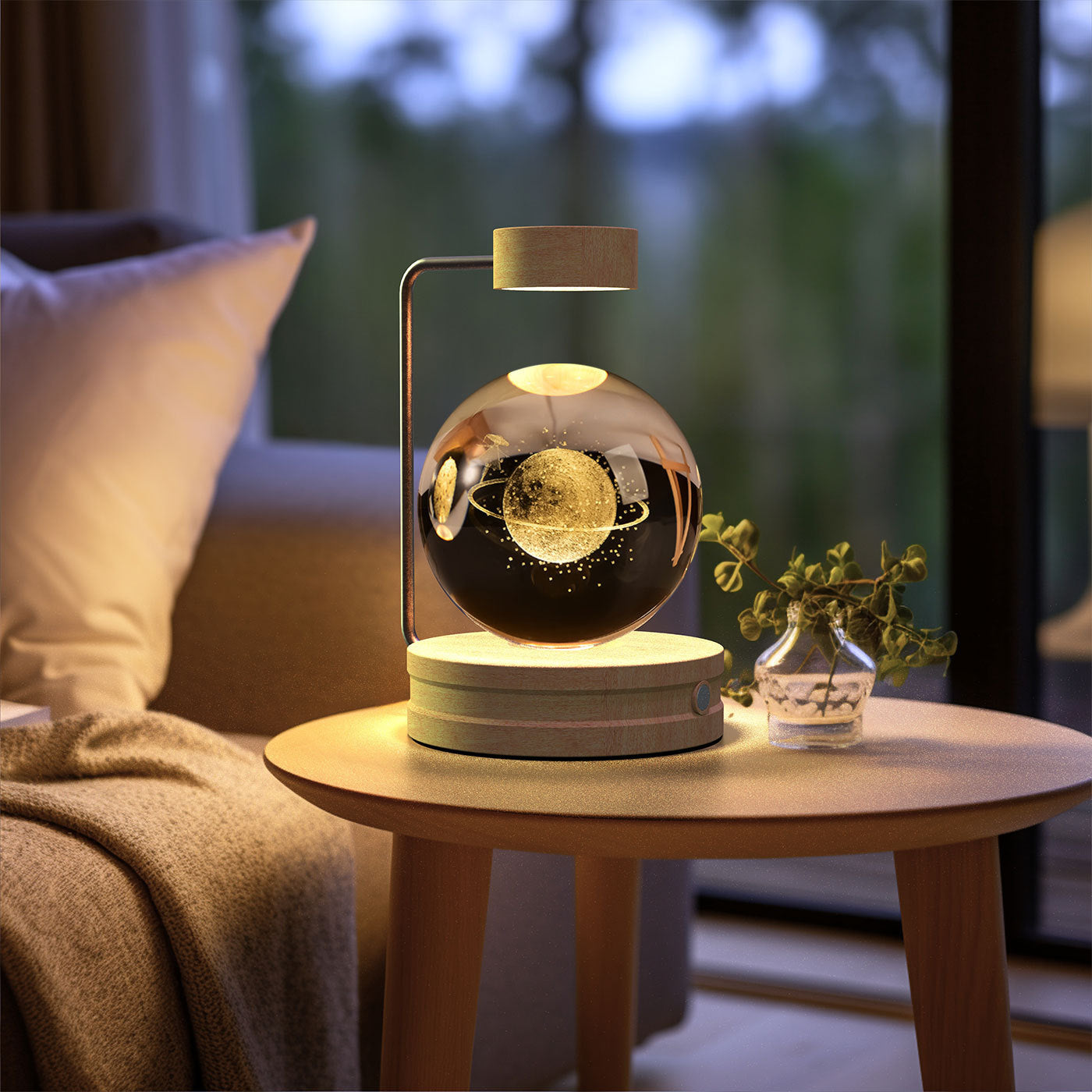 Crystal Ball Dinosaur Night Light – 3D LED USB Lamp with Warm Glow for Bedroom, Gifting & Eco Ambience