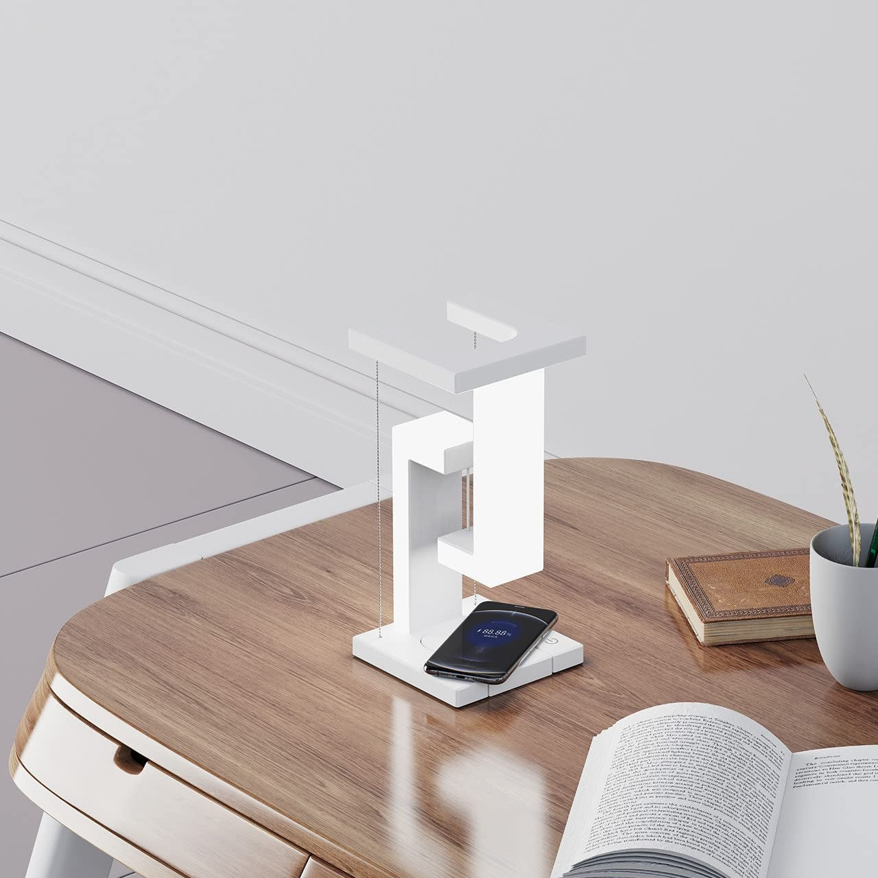 Magnetic Floating LED Table Lamp – Wireless Charging Night Light with Touch Control & Foldable Design for Eye-Friendly Lighting