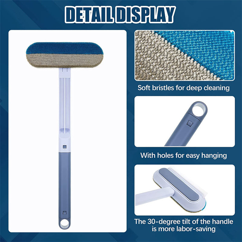 4‑in‑1 Pet Hair & Screen Cleaning Brush – Wet/Dry Lint Remover with Extendable Handle