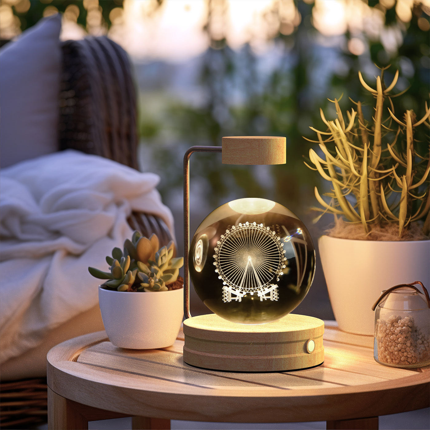 Crystal Ball Dinosaur Night Light – 3D LED USB Lamp with Warm Glow for Bedroom, Gifting & Eco Ambience