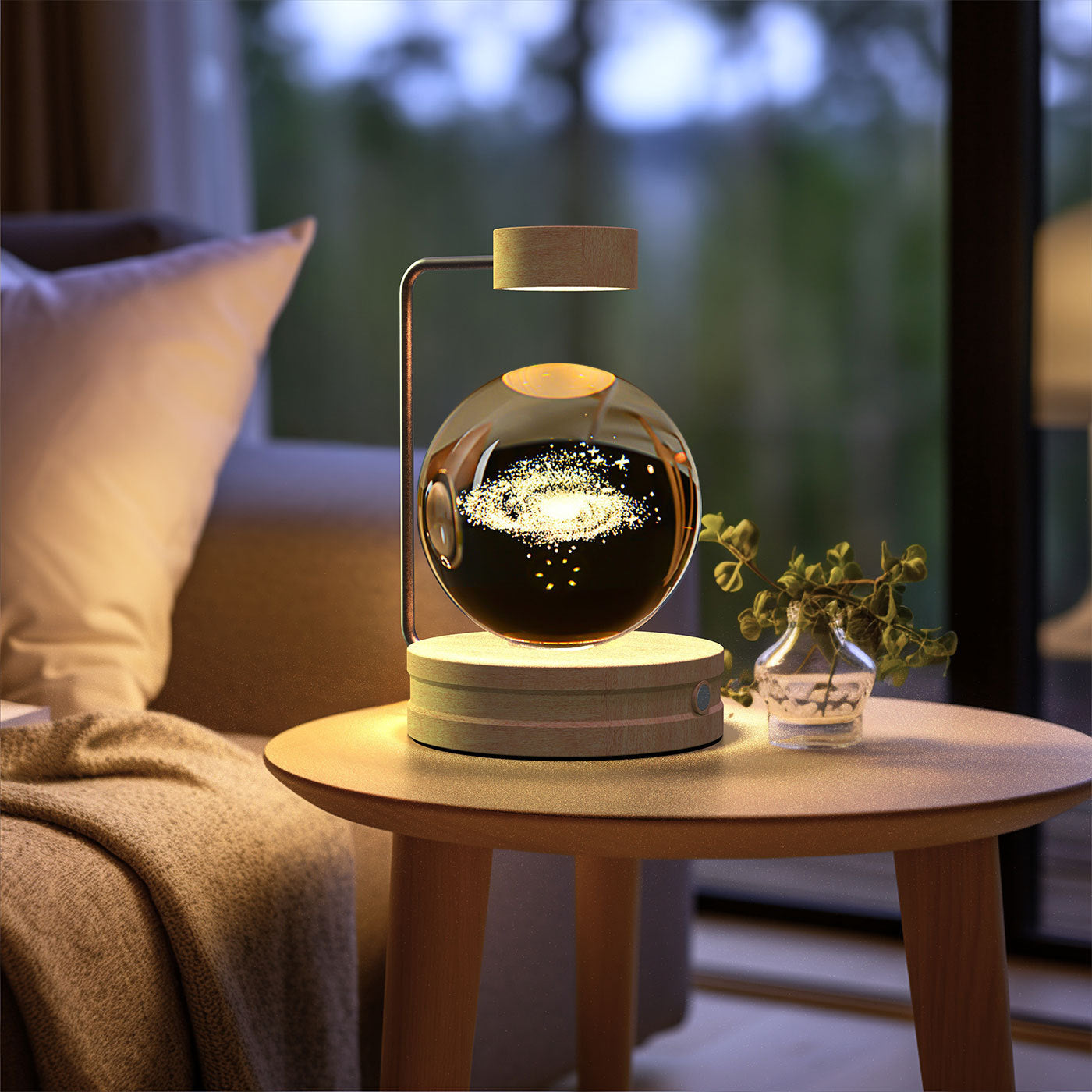 Crystal Ball Dinosaur Night Light – 3D LED USB Lamp with Warm Glow for Bedroom, Gifting & Eco Ambience