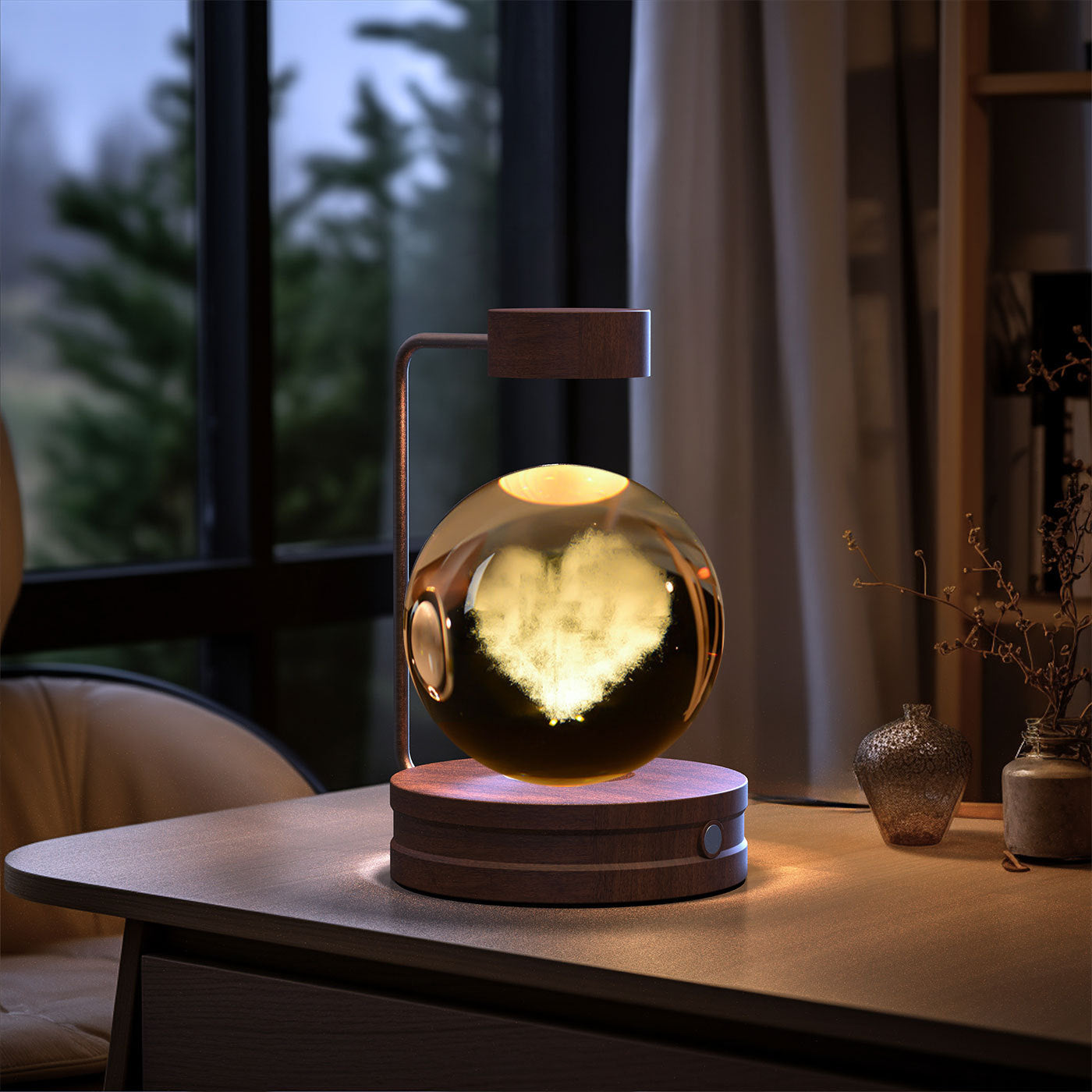 Crystal Ball Dinosaur Night Light – 3D LED USB Lamp with Warm Glow for Bedroom, Gifting & Eco Ambience