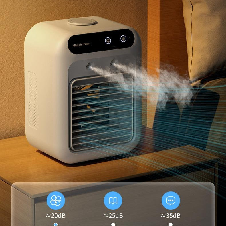 Portable USB Air Conditioner Fan – Mini Water-Cooling Atomizer with Ice Chamber for Eco Cooling at Home, Office & Car