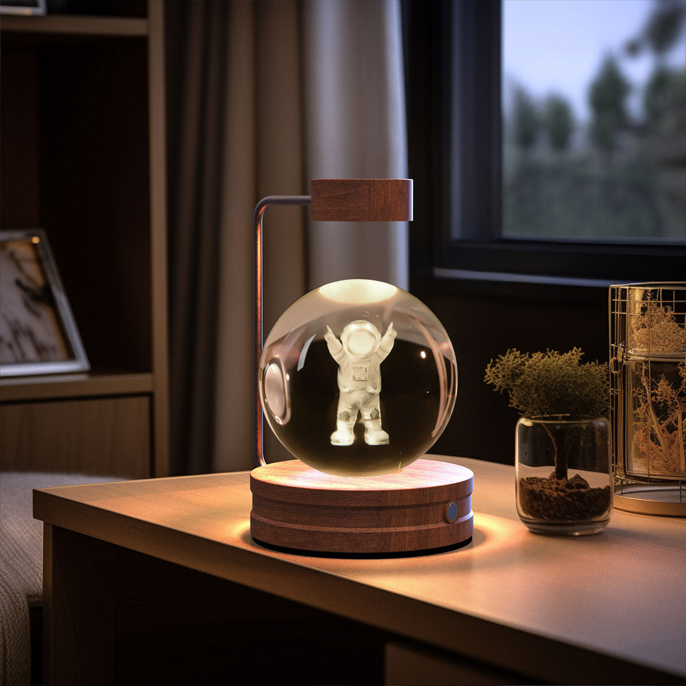 Crystal Ball Dinosaur Night Light – 3D LED USB Lamp with Warm Glow for Bedroom, Gifting & Eco Ambience