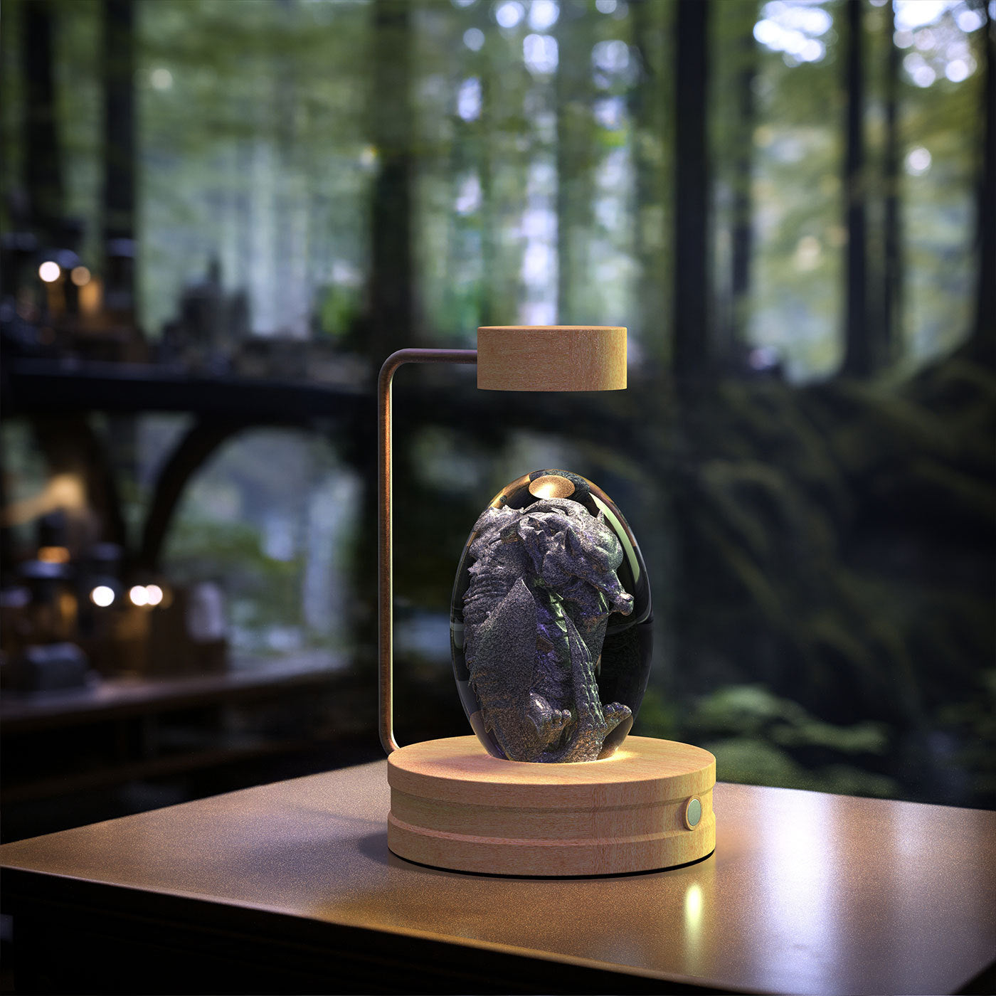 Crystal Ball Dinosaur Night Light – 3D LED USB Lamp with Warm Glow for Bedroom, Gifting & Eco Ambience