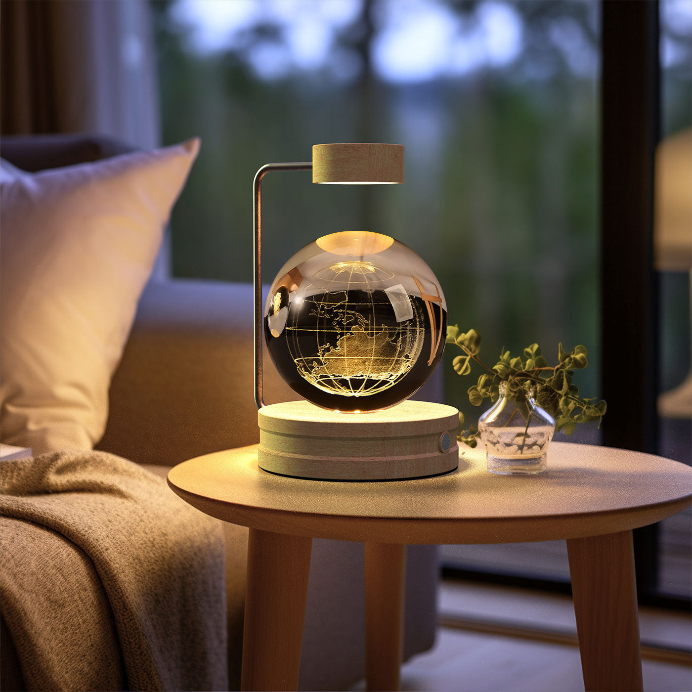 Crystal Ball Dinosaur Night Light – 3D LED USB Lamp with Warm Glow for Bedroom, Gifting & Eco Ambience