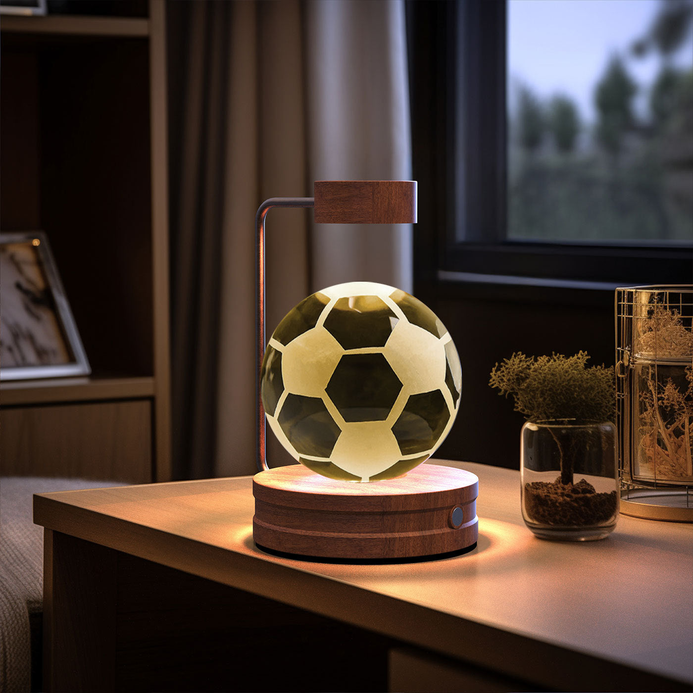 Crystal Ball Dinosaur Night Light – 3D LED USB Lamp with Warm Glow for Bedroom, Gifting & Eco Ambience