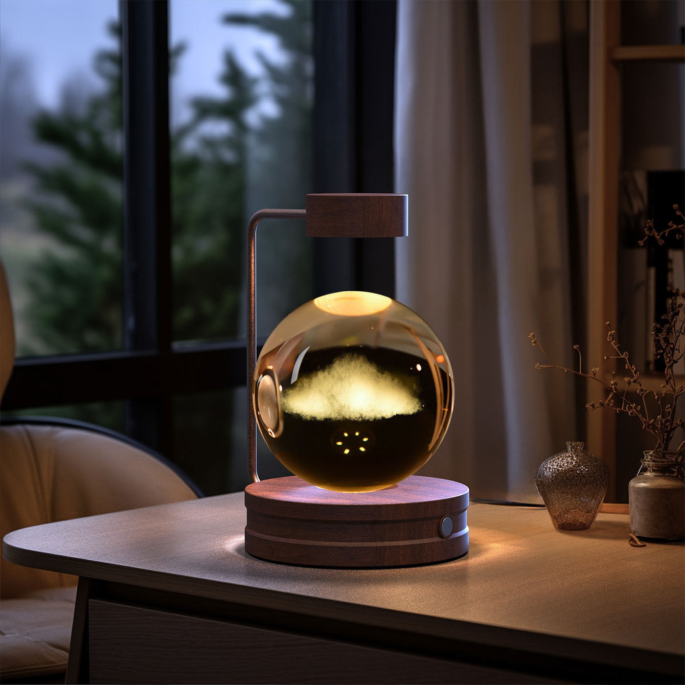 Crystal Ball Dinosaur Night Light – 3D LED USB Lamp with Warm Glow for Bedroom, Gifting & Eco Ambience
