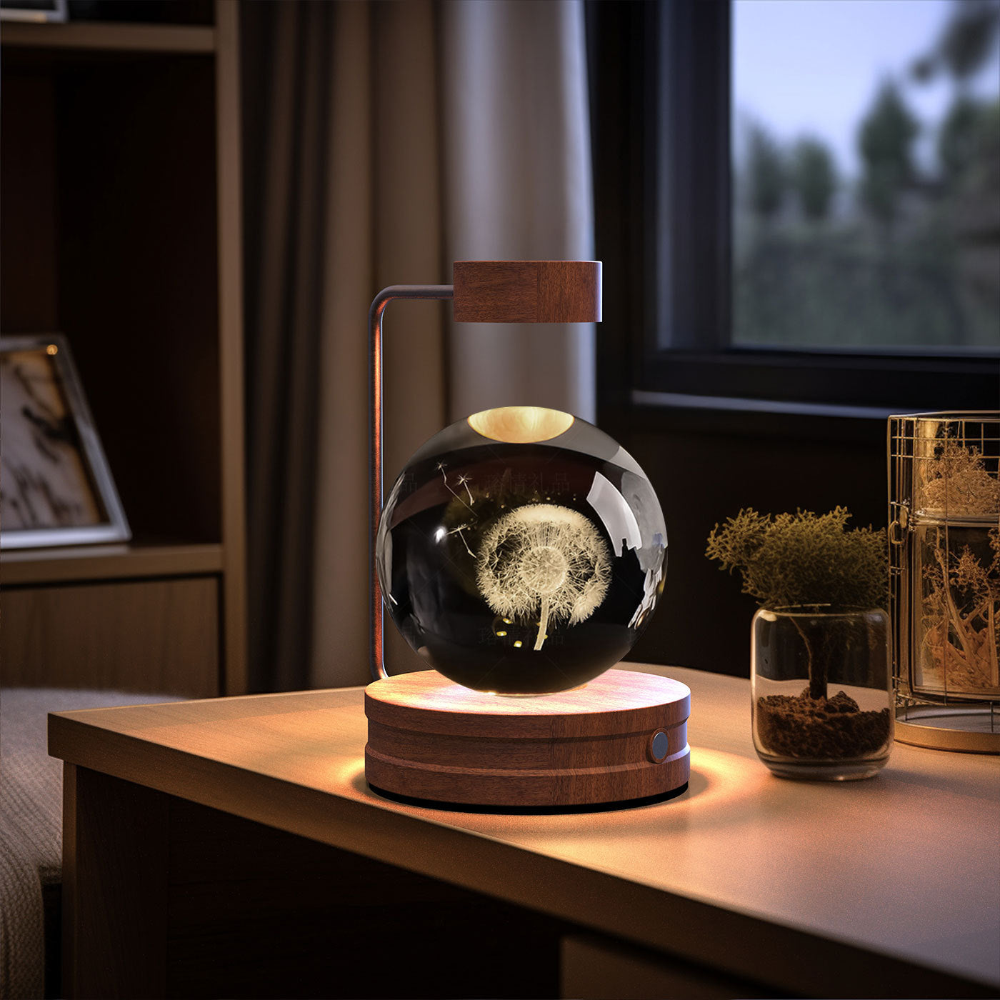 Crystal Ball Dinosaur Night Light – 3D LED USB Lamp with Warm Glow for Bedroom, Gifting & Eco Ambience