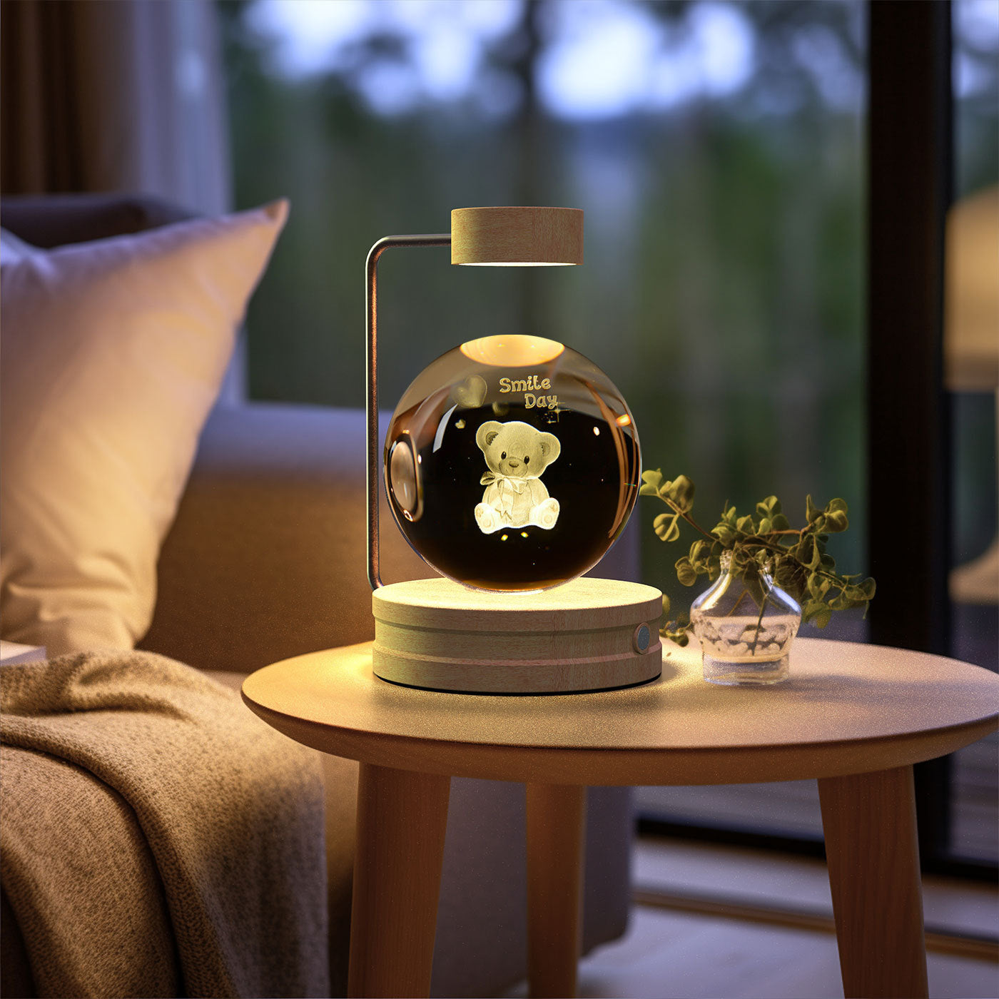 Crystal Ball Dinosaur Night Light – 3D LED USB Lamp with Warm Glow for Bedroom, Gifting & Eco Ambience