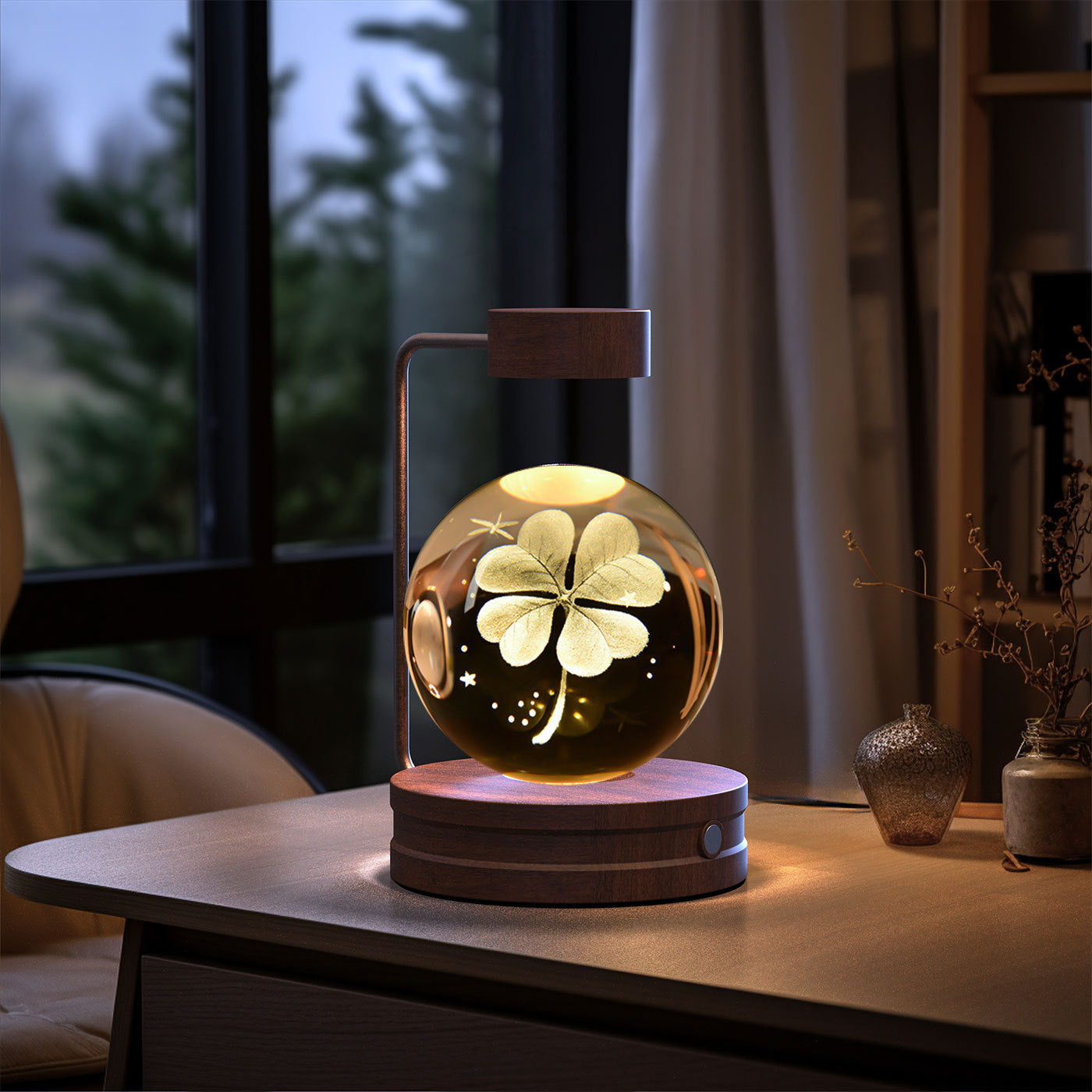 Crystal Ball Dinosaur Night Light – 3D LED USB Lamp with Warm Glow for Bedroom, Gifting & Eco Ambience