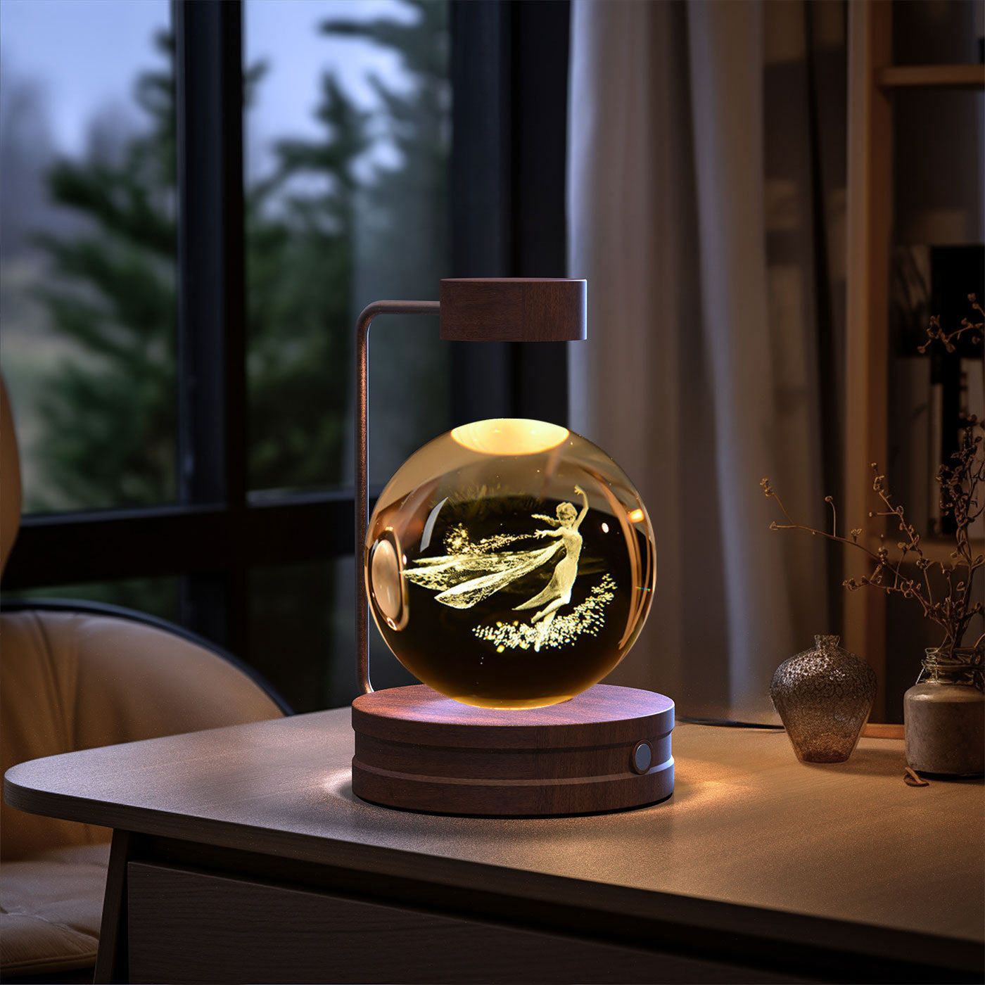 Crystal Ball Dinosaur Night Light – 3D LED USB Lamp with Warm Glow for Bedroom, Gifting & Eco Ambience