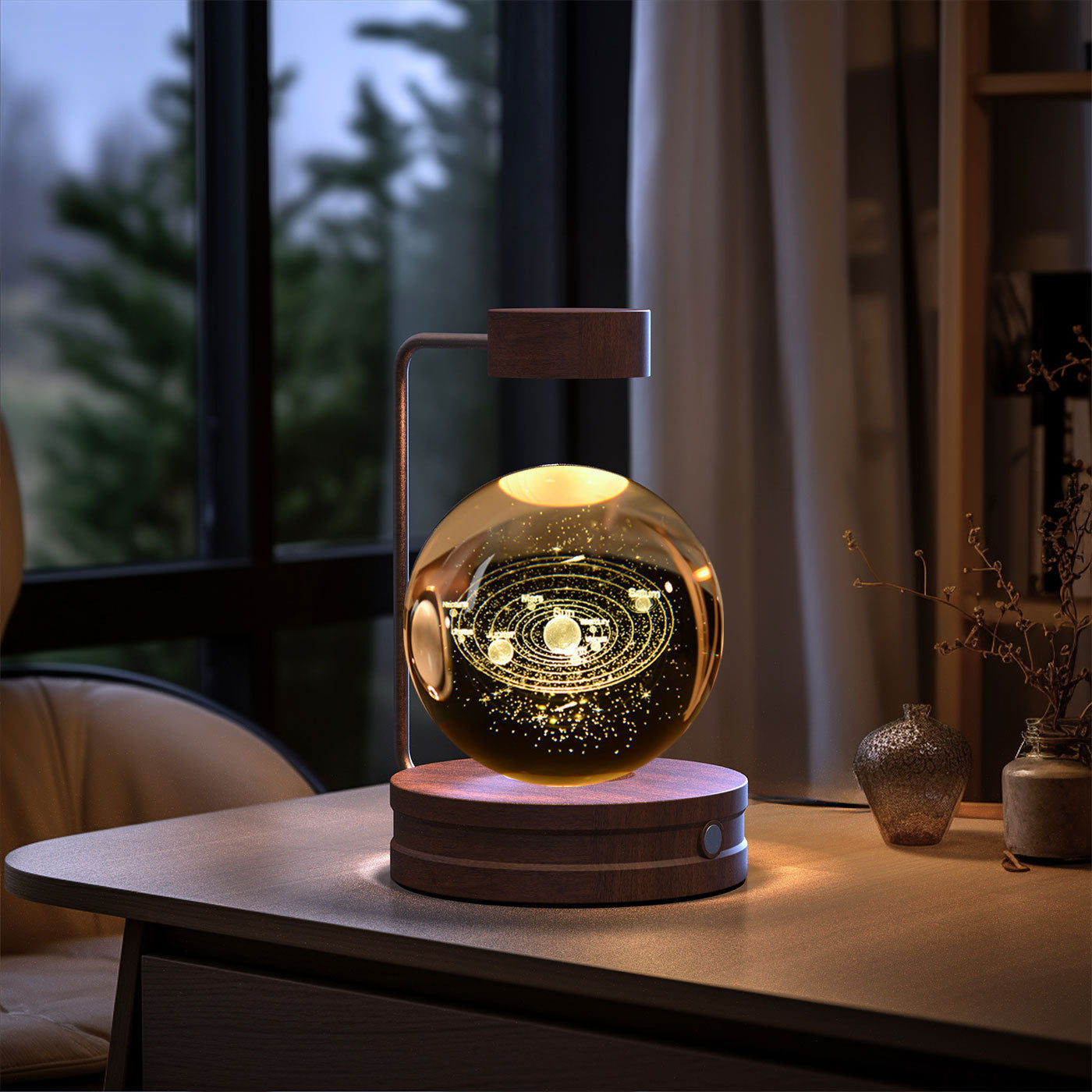 Crystal Ball Dinosaur Night Light – 3D LED USB Lamp with Warm Glow for Bedroom, Gifting & Eco Ambience