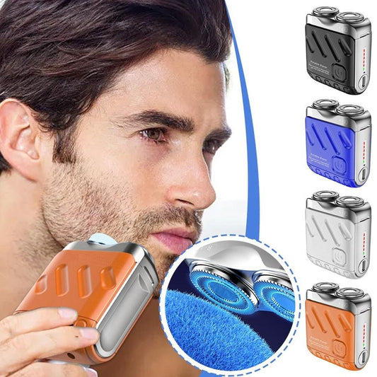 Portable Electric Shaver – Dual Ring Rotary Blade, Waterproof, Travel-Friendly