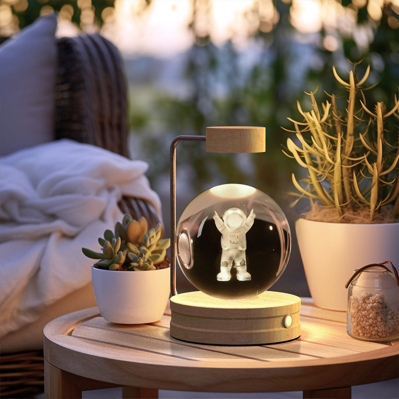 Crystal Ball Dinosaur Night Light – 3D LED USB Lamp with Warm Glow for Bedroom, Gifting & Eco Ambience