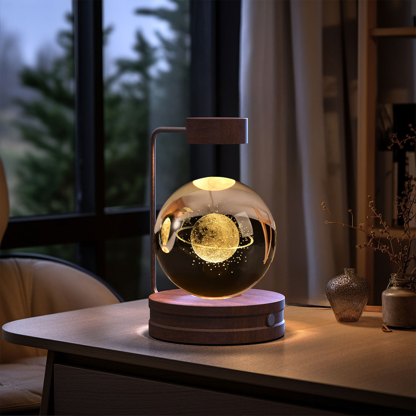 Crystal Ball Dinosaur Night Light – 3D LED USB Lamp with Warm Glow for Bedroom, Gifting & Eco Ambience