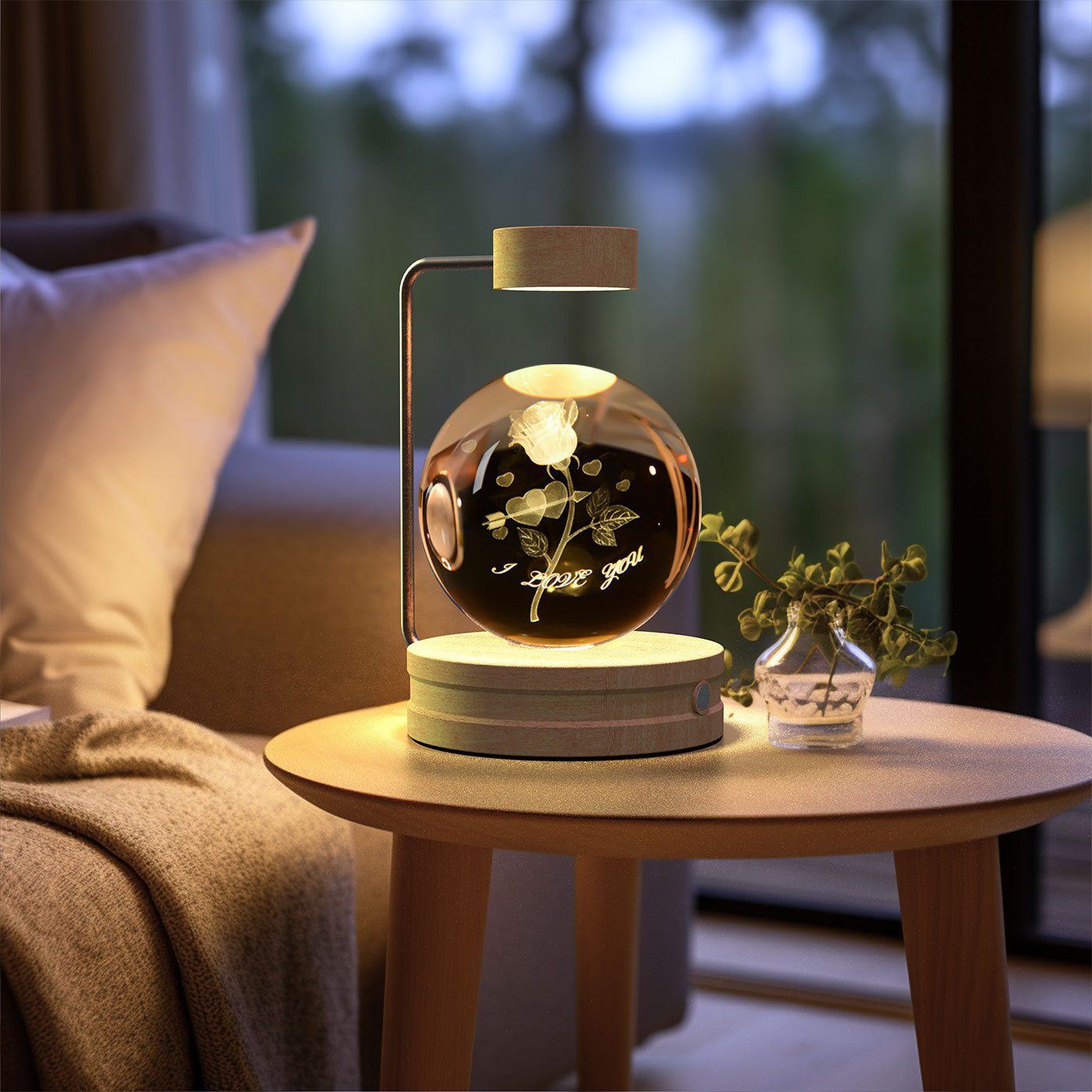Crystal Ball Dinosaur Night Light – 3D LED USB Lamp with Warm Glow for Bedroom, Gifting & Eco Ambience