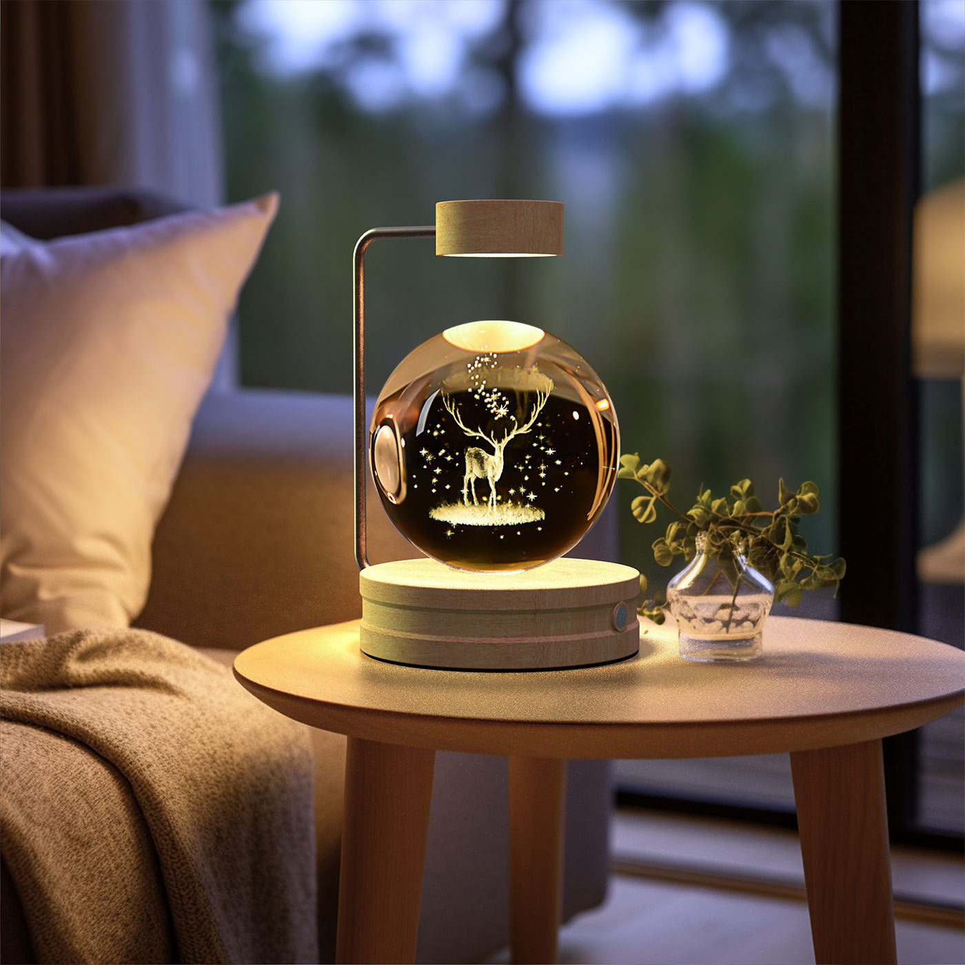 Crystal Ball Dinosaur Night Light – 3D LED USB Lamp with Warm Glow for Bedroom, Gifting & Eco Ambience