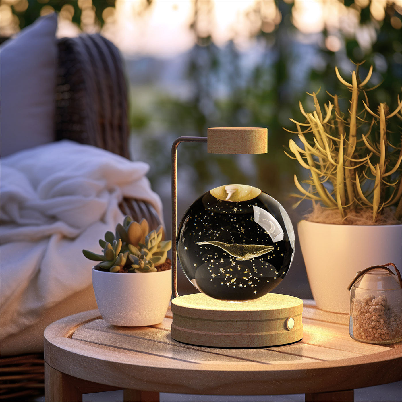 Crystal Ball Dinosaur Night Light – 3D LED USB Lamp with Warm Glow for Bedroom, Gifting & Eco Ambience