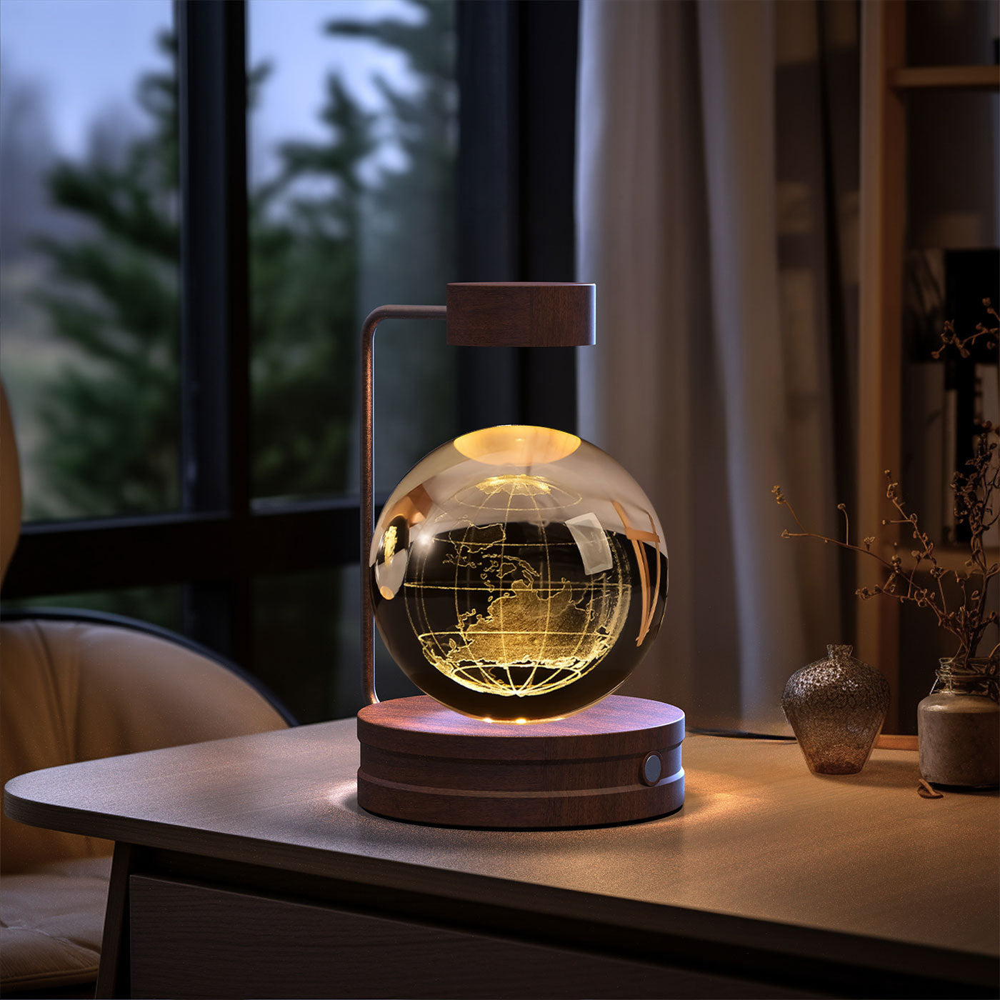 Crystal Ball Dinosaur Night Light – 3D LED USB Lamp with Warm Glow for Bedroom, Gifting & Eco Ambience