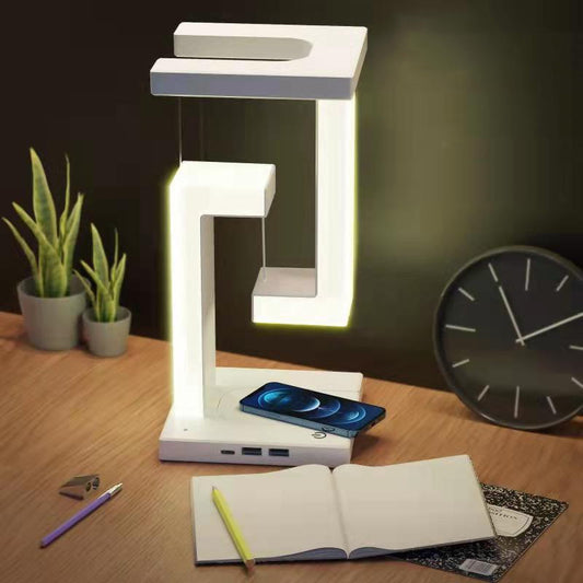Magnetic Floating LED Table Lamp – Wireless Charging Night Light with Touch Control & Foldable Design for Eye-Friendly Lighting