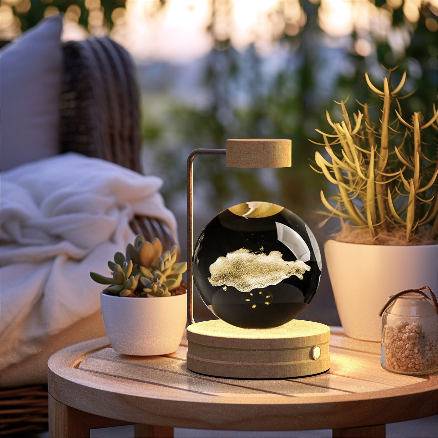 Crystal Ball Dinosaur Night Light – 3D LED USB Lamp with Warm Glow for Bedroom, Gifting & Eco Ambience